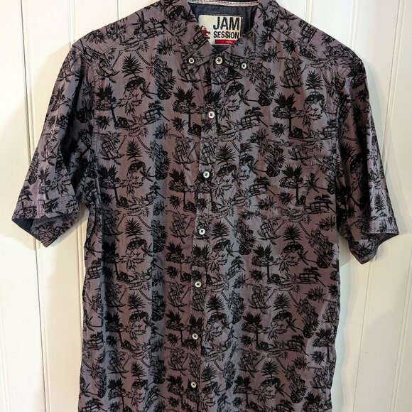 JAM SESSION Hawaiian Tropical Mens Short Sleeve - Picture 1 of 4